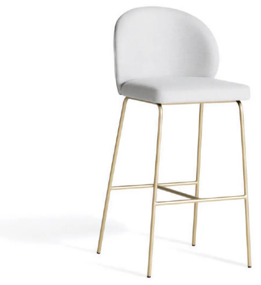 Banqueta Hagar Estofada Base Aço Carbono Pintura Metalizada