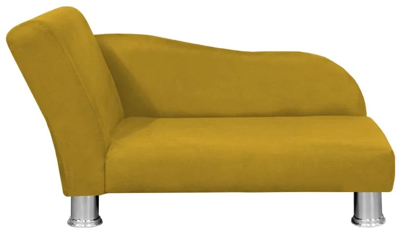 Divã Cama Pet Luxo para Cães E Gatos Elegante Confortável Suede Amarelo