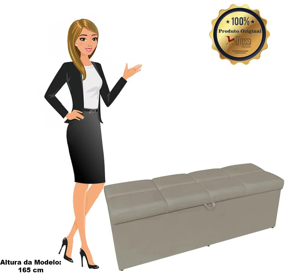 Calçadeira Nina 140 cm Suede Marrom Rato D'Rossi