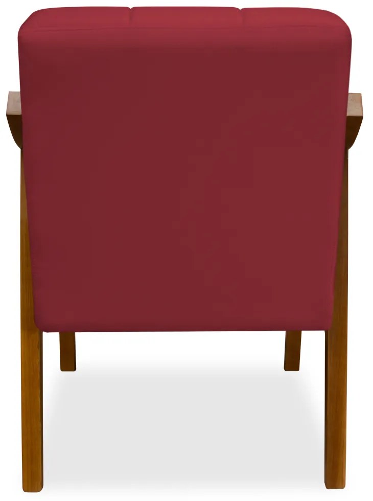 Poltrona Decorativa Vênus Veludo Vermelho