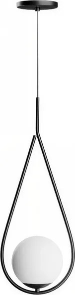 Pendente Vidro Leitoso E Aluminio Blob - PRETO