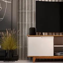 Rack para Sala Bancada de TV 55 Pol 139cm Flow Off White/Freijó - EJ M