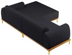 Sofá 245cm 4 Lugares com Chaise Direito Pés Gold Molino D-465 Linho Ch