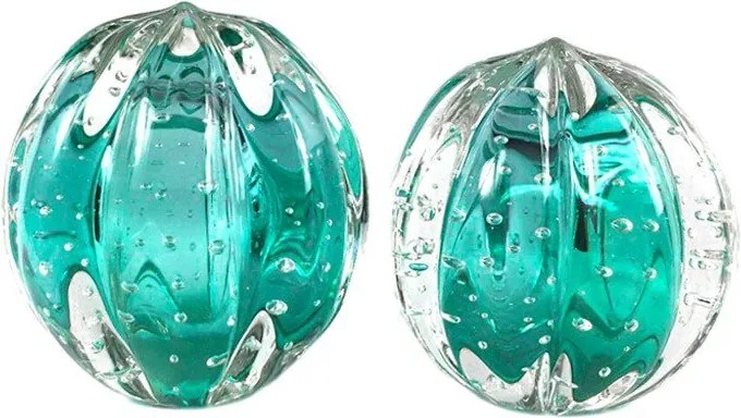 Kit Esferas Murano Senna P + M - Verde Esmeralda  Verde Esmeralda