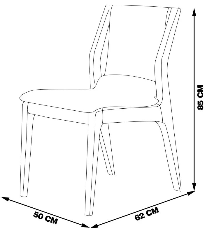 Kit 4 Cadeiras Decorativas Sala de Jantar Madeira Maciça Bruyne PU Sintético/Linho Marrom/Bege G13 - Gran Belo