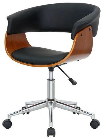 Cadeira Turim Corino Preto Base Cromada Com Rodízio - 76671 Sun House