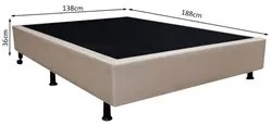 Base Box para Cama Casal 138x188cm Liz S05 Sintético Bege - Mpozenato