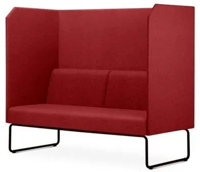 Sofa Privativo Pix com Divisoria e Assento Mescla Vermelho Base Aco Preto - 55087 Sun House