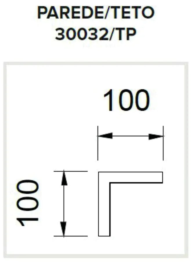 Junção Teto/parede Perfil Embutir Para Fita Led Garbo 10X10Cm | Usina... (PT - Preto Texturizado)