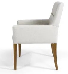 Kit 2 Poltronas Decorativas Base Madeira Angel C-107 Linho Cru - Domi