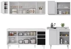 Armário de Cozinha Modulado de Canto Esquerdo 5 Peças CP52 Balcão sem
