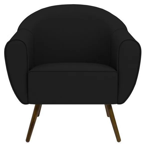 Poltrona Decorativa Sacha PU Sintético Preto G15 - Gran Belo