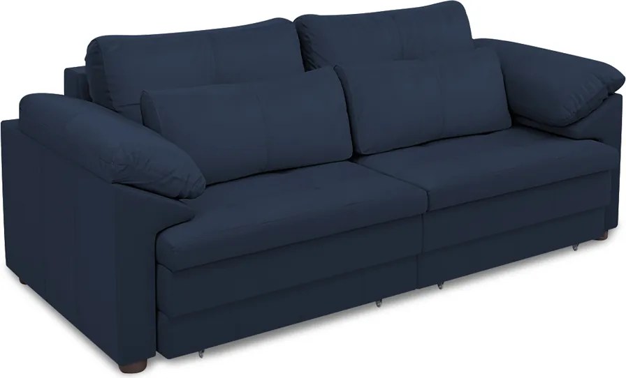 Sofá Retrátil Manual Sala de Estar Nolan Bipartido 175cm Conforto Premium em Couro Azul Marinho G58 - Gran Belo