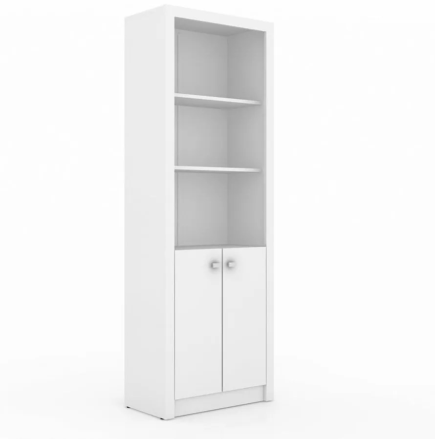 Armário Estante Livreiro 2 Portas 2 Prateleiras Branco