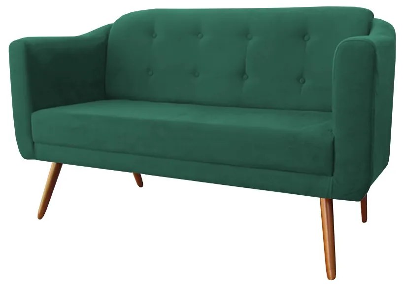 Namoradeira Bruna 1,40 m 2 Lugares Pés Palito Suede Verde Bandeira