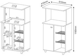 Balcão Fruteira 1 Porta BF3207 Branco - Tecno Mobili