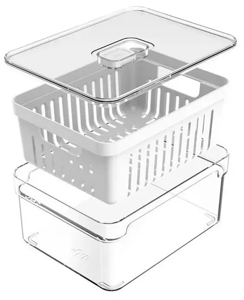 Organizador Clear Fresh Com Cesto 2,2 L