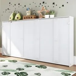 Cama Solteiro Infantil Articulação Horizontal Hina Branco A05 - Mpozen