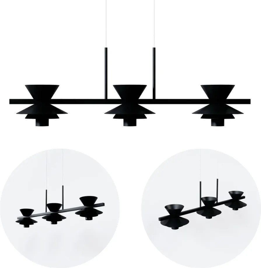 Pendente Bird Occa Linear 15X23X70Cm Alumínio 03Xmr11 - Qimporta Pd237... (PRETO)