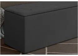 Calçadeira Baú Casal 140cm Paris Veludo Cinza - JS Móveis