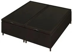 Base Cama Box Baú Casal Queen 158cm Hit I02 Suede Marrom - Mpozenato