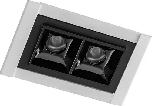 Plafon Led Embutir Retangular 2W Luz Amarela - BRANCO