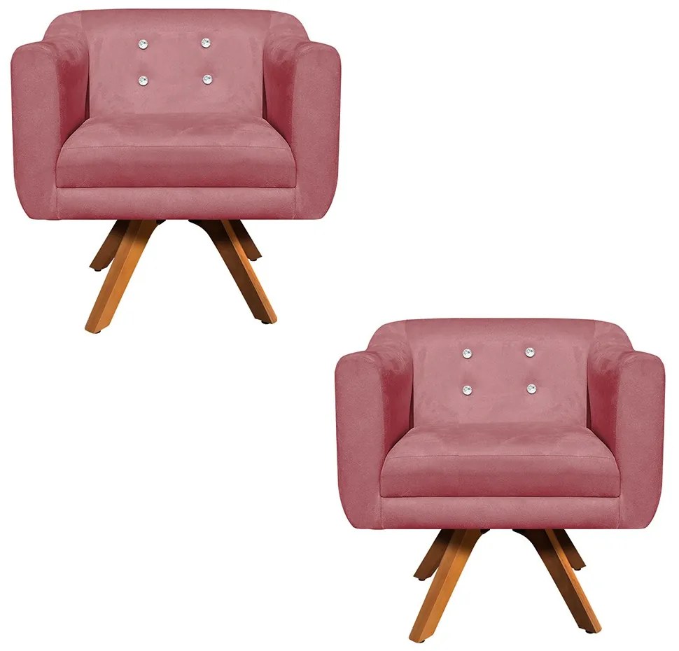 KIT 02 POLTRONAS GIRATORIA JULIA SUEDE R
