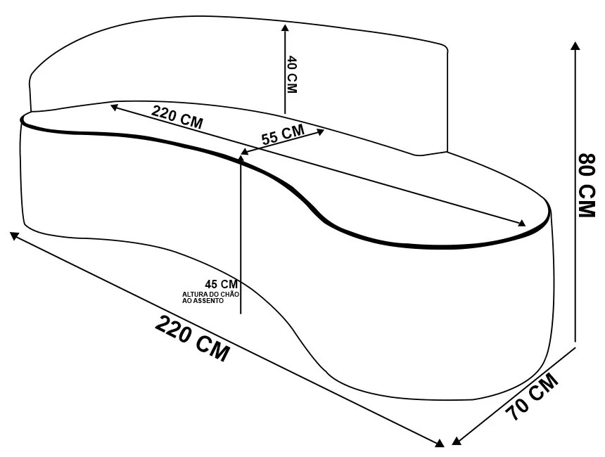 Sofá 4 Lugares Orgânico 220cm Pé Dourado Morgan Linho D03 - D'Rossi - Cinza