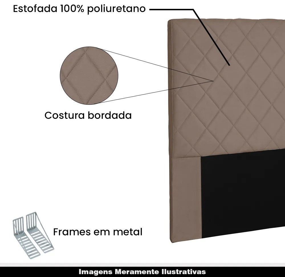 Cabeceira Decorativa Queen Size 1,60M Baelon Suede Caramelo G63 - Gran Belo