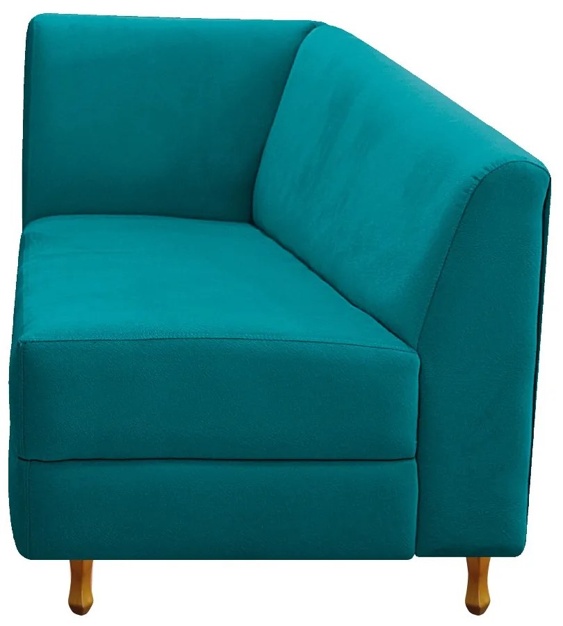Recamier Valéria 140cm Lado Direito Suede Azul Turquesa - ADJ Decor