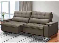 Sofá Retrátil Reclinável 3 Lugares 250cm Moritz F05 Veludo Castor - Mp
