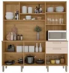 Armário de Cozinha Compacta 180cm Turim Plus Freijó/Soft Z06 - Mpozena