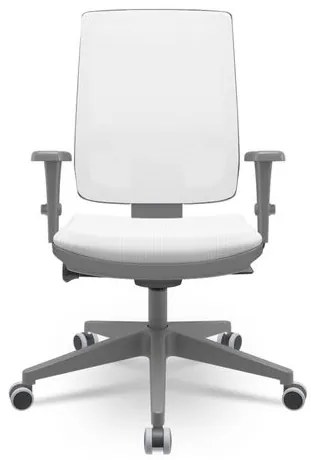 Cadeira Brizza Diretor Grafite Tela Branca Assento Aero Branco Base Autocompensador Piramidal - 66172 Sun House