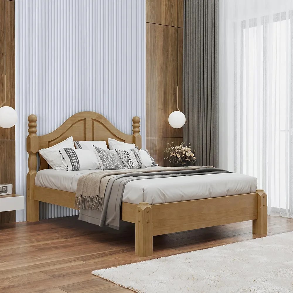 Cama de Casal Madeira Maciça Naipe Freijó G74 - Gran Belo