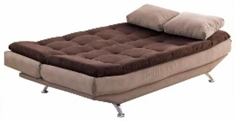 Sofá Cama 3 Lugares Speciale Marrocos Sued Pena Marrom e Bege - D'Rossi