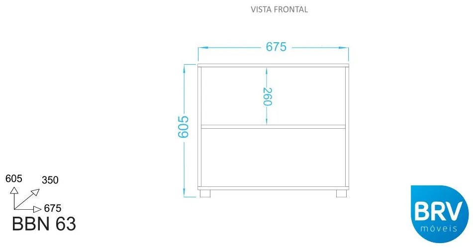 Armário Para Banheiro 2 Prateleiras Bbn63 - Branco