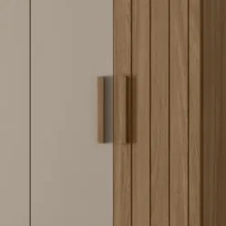 Guarda Roupa Casal 165cm Com Espelho Guiana Carvalho/Fendi Z17 - Mpoze