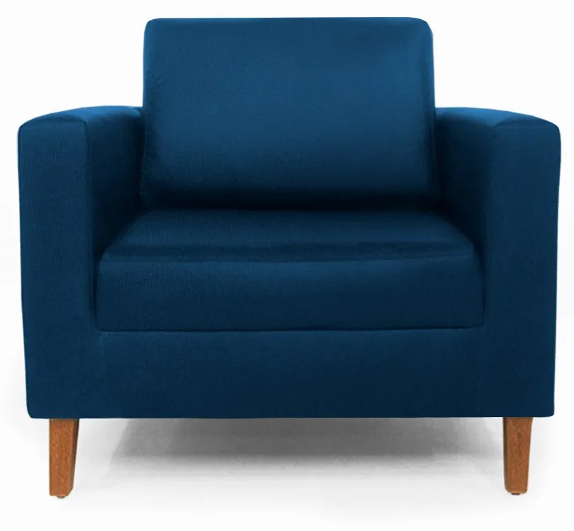 Poltrona Decorativa Gabriela Suede Azul Marinho