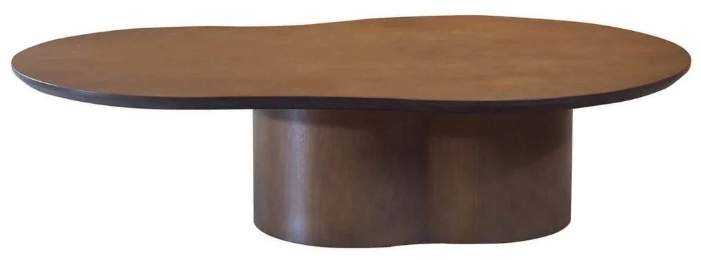 Mesa de Centro Serena II Design Orgânico Tampo e Base com Acabamento Tingido