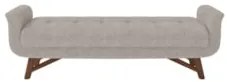 Puff Recamier Calçadeira 160cm Base Madeira Neville Z37 Linho Cru - Mp