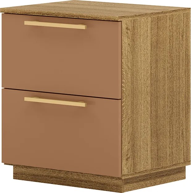 Mesa Cabeceira Quarto 50cm com 2 Gavetas Magna Nature/Camarim V01 - D'Rossi