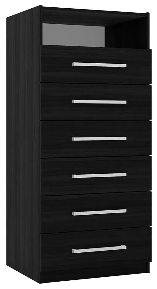 Cômoda Madri Multiuso Organização 6 Gavetas Premium Preto