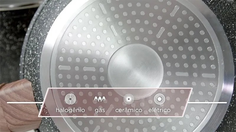 Conjunto com 4 Panelas de Titânio Black 5mm + 3 Tampas de vidro