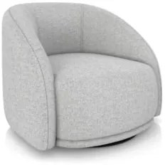 Poltrona Decorativa Orgânica Giratória Kit 2 Lya Z32 Linho Cinza Claro