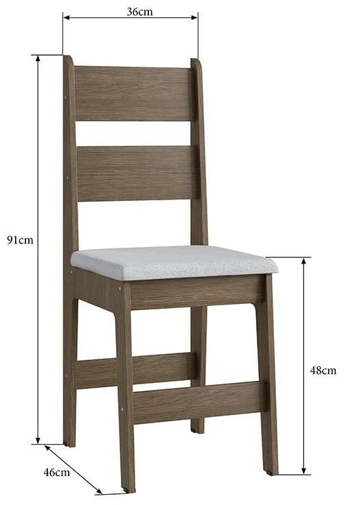 Conjunto 2 Cadeiras Em Mdf Tecido Corino 903 - Ameixa Negra