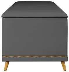 Calçadeira Baú Casal 140cm com Tachas Imperial J02 Veludo Cinza - Mpoz