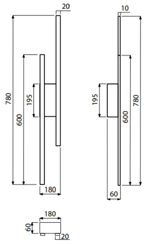 Arandela Lineare Duo 78X18X07Cm Led 20W 3000K Bivolt Champagne Luz Dir... (CP-M = Champagne)