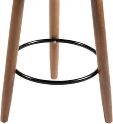 Banqueta Alta Estofada Pés Palito Tília Sintético Preto S08 - Mpozenat