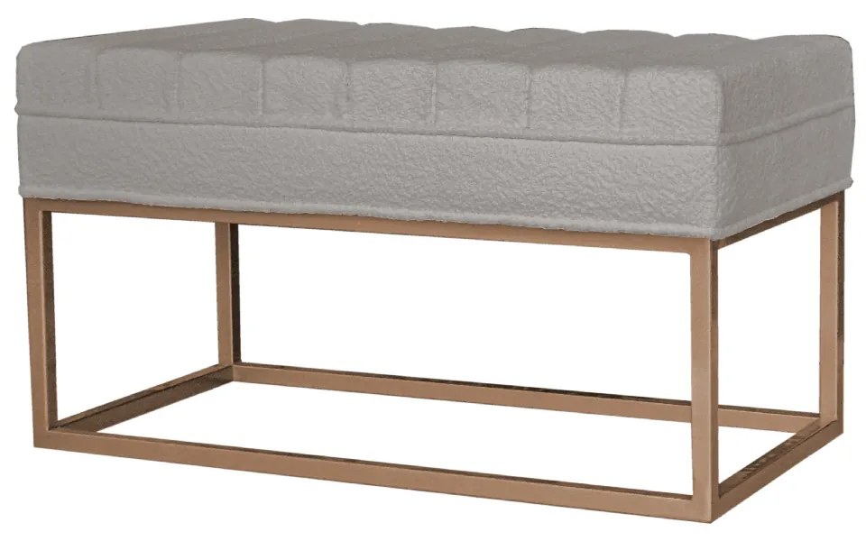 Puff Contemporâneo Cairo com Pés Metalizados - Dourado Soleil