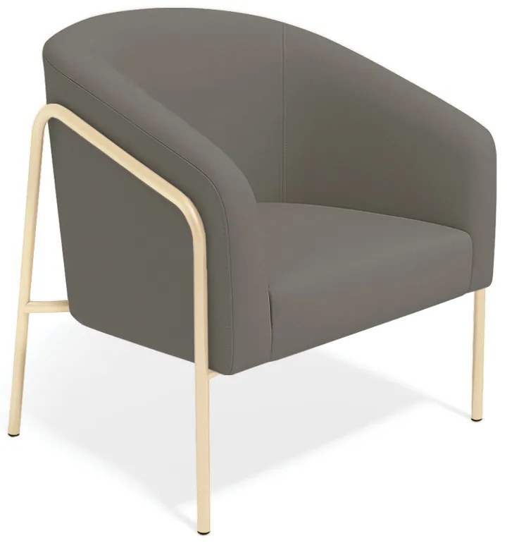 Poltrona Sala Industrial Alta Champanhe Stella Suede D03 - D'Rossi - Grafite